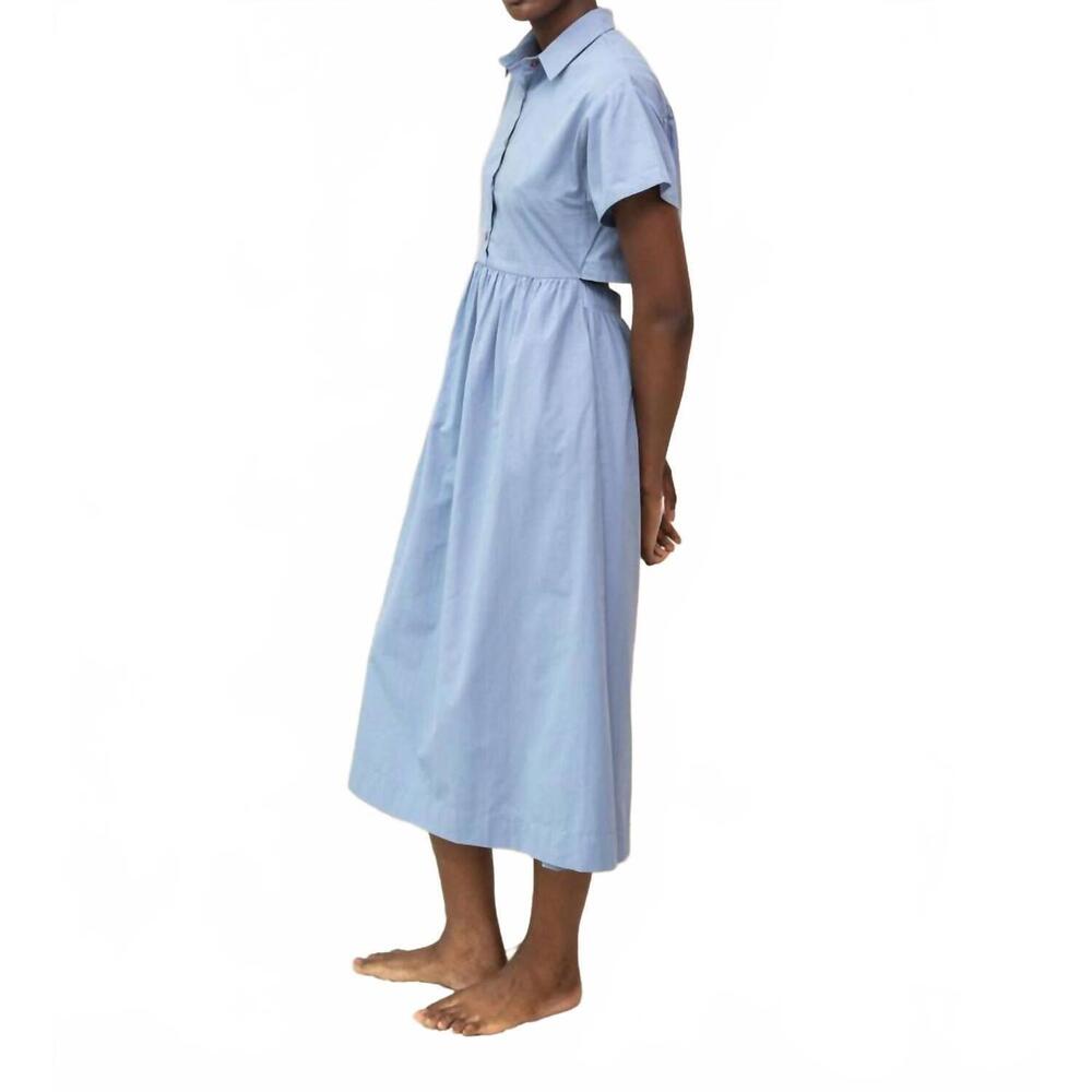 Light Blue Midi Shirt Dress
